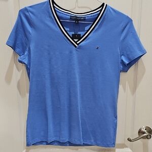 NWT Tommy Hilfiger Blue V-Neck Ladies Top